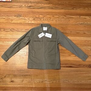 NWT Men’s Denim Flower Outerwear / Thin Cotton Jacket Khaki Color Size M Zip-Up